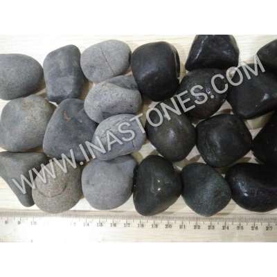 Hot season Indonesia natural grey black pebble stone for planter box