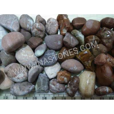 Best choice Indonesia natural maroon pebble stone for garden pot